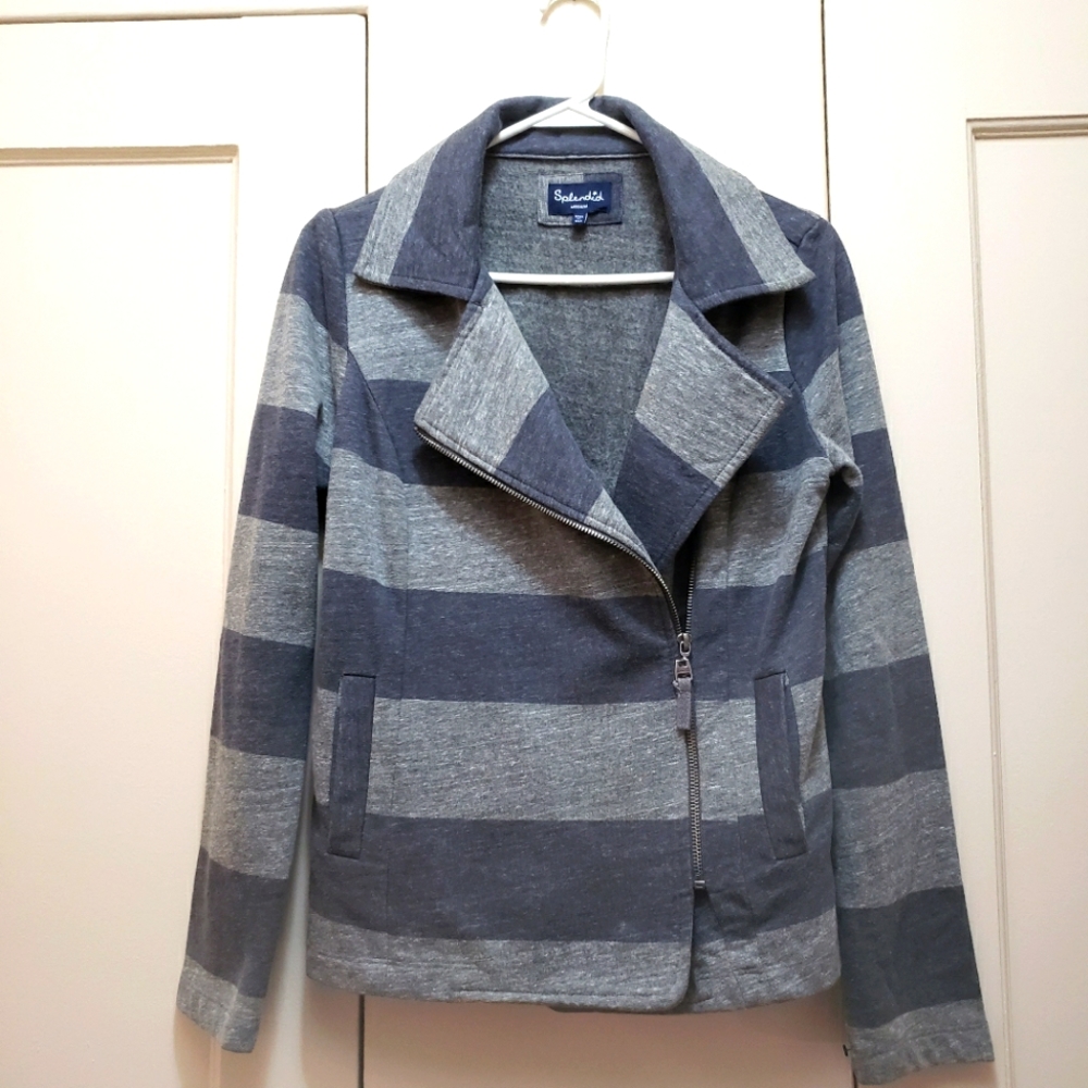 NWOT Splendid Striped Moto Jacket